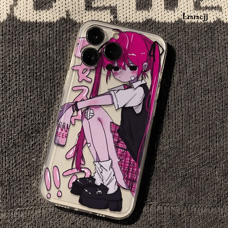 Japanische coole Mädchen-Handyhülle für Oppo A6 A5x A5 A3x A3 A60 A79 A98 A78 A58 A38 A18 A57 A76 A17 A74 A94 A36 Pro 4G 5G Weiches TPU