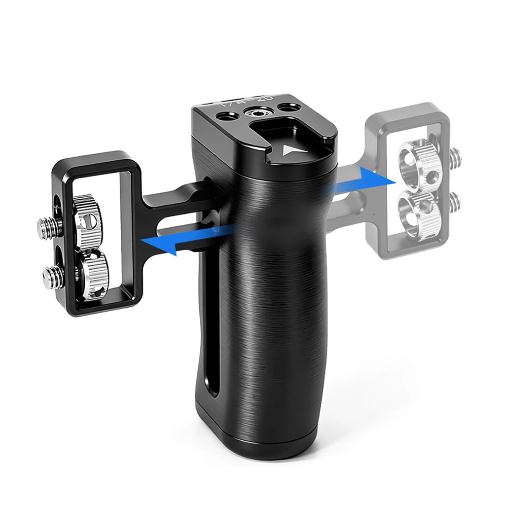 Universeller 1/4-Zoll-Schraub-/NATO-Schienen-Seitengriff aus Aluminium für Kamerakäfige mit Cold-Shoe-Halterung für DJI Ronin Gimbal Stabilisatoren – Detail 33
