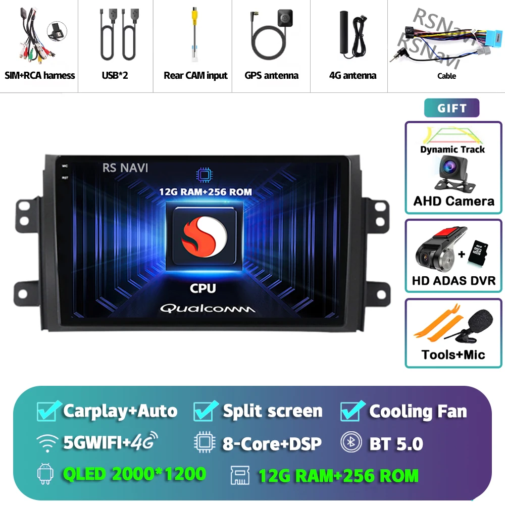 Android 15 Carplay Autoradio Multimedia Voor Suzuki SX4 SX 4 2006-2013 Head Unit BT GPS video DVD DSP Speler Autoradio Stereo