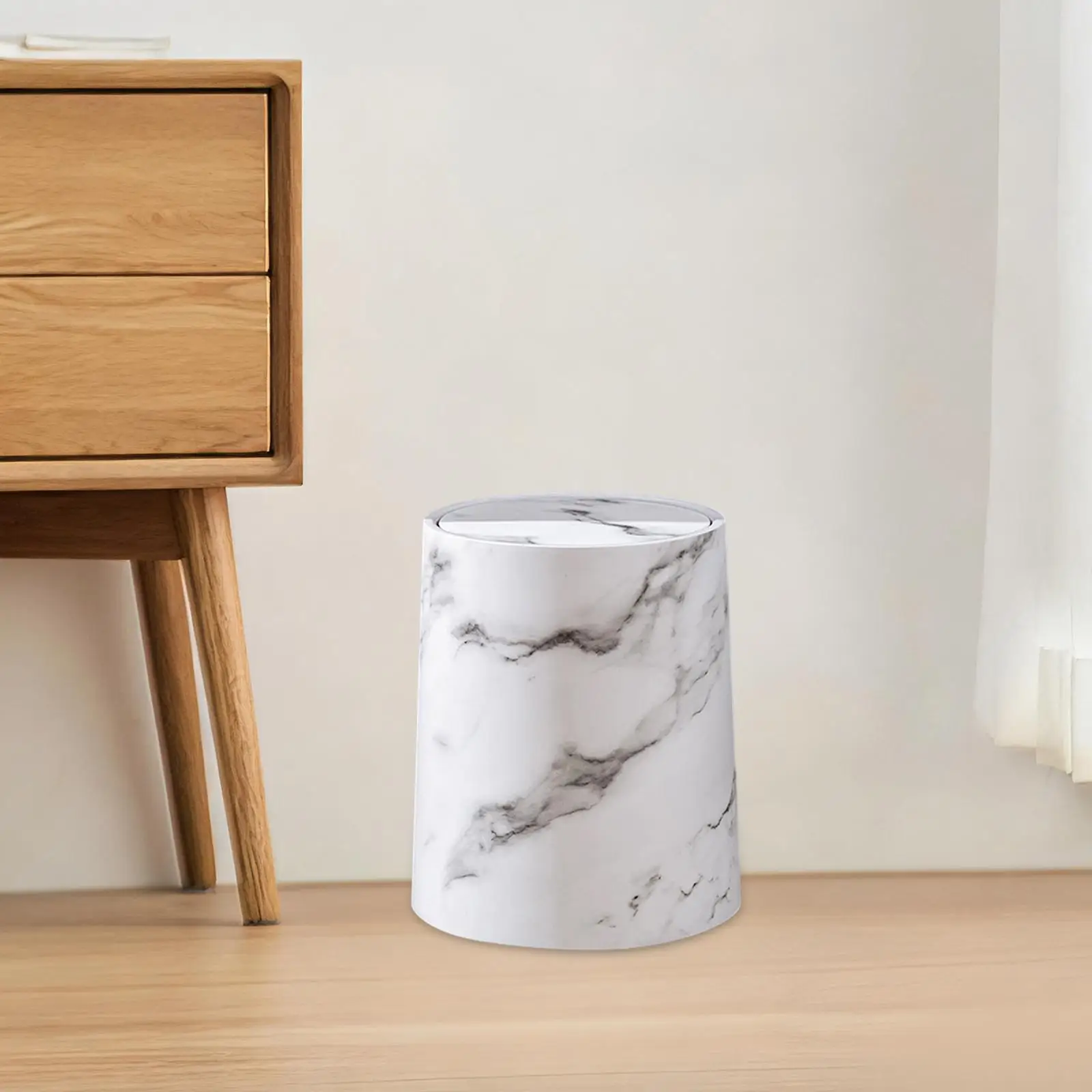 marble-imitation-trash-can-with-hinged-lid-kitchen-waste-bin-double-layer
