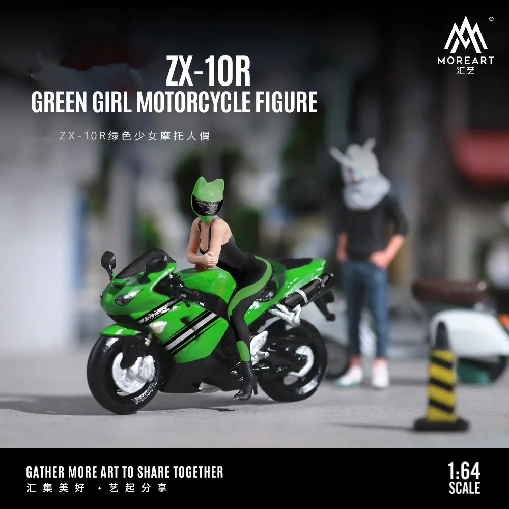 

**Preventa**More Art 1:64 ZX-10R Green Girl Motorcycle Figure Display & Collection & Gift