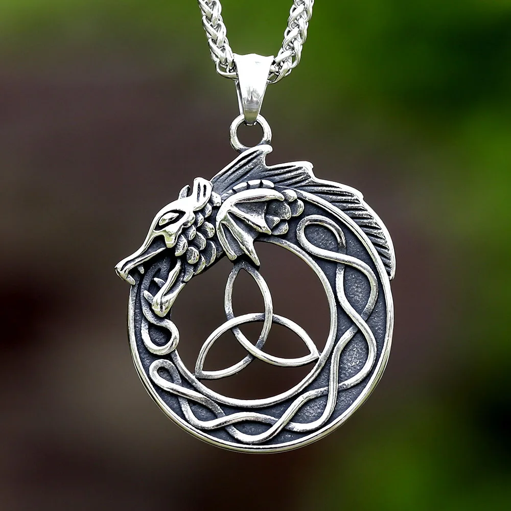 2023 neue nordische keltische Knoten Tier Wikinger und Wolf Anhänger für Männer Edelstahl Halskette Amulett Schmuck versand kostenfrei