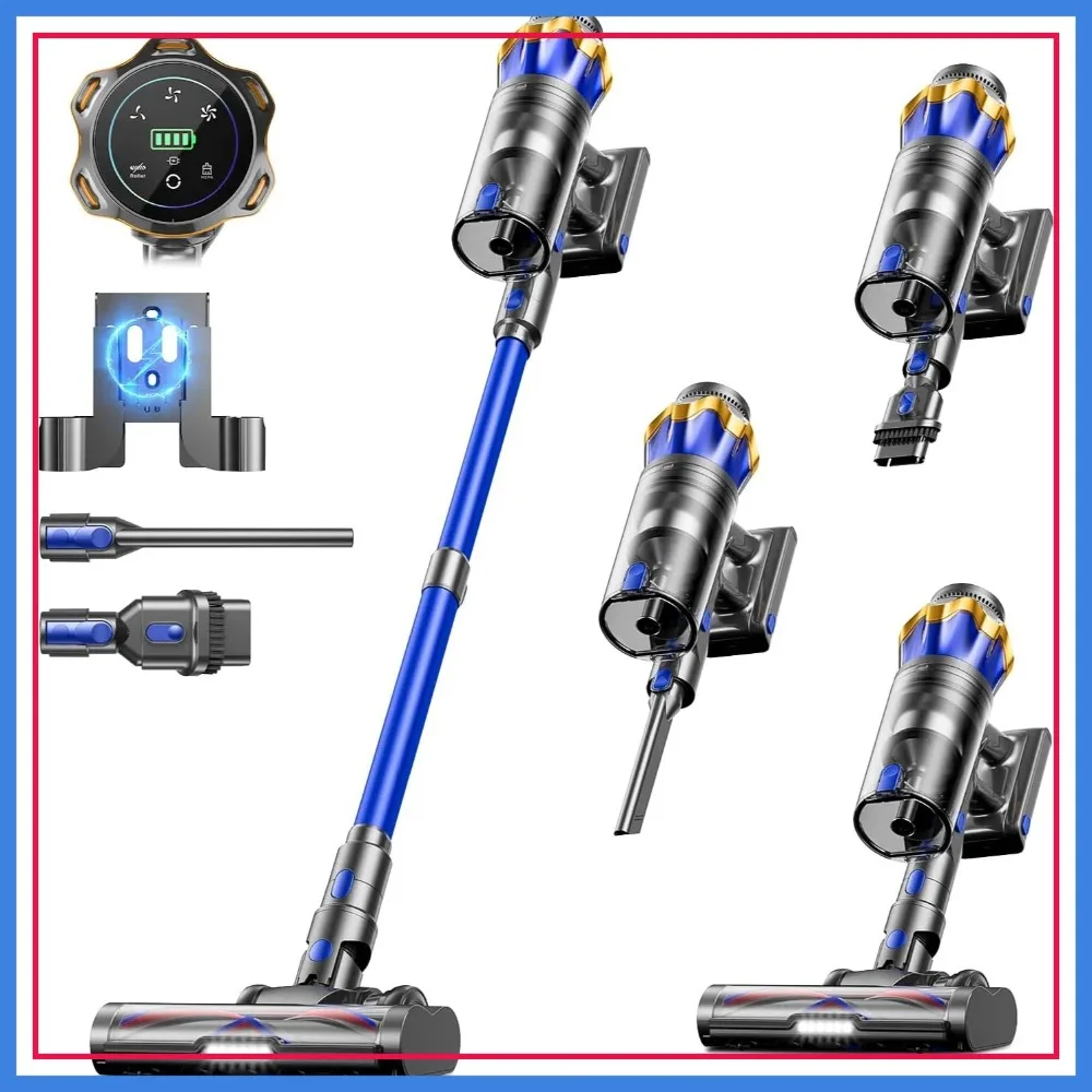 

Cordless Vacuum Cleaner 650W 55KPA 70Mins Self-Standing Touch Screen Anti-tangle for Home Pet Hair Carpets Floors