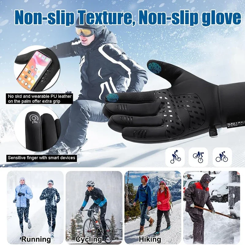 Fashionable Warm Sports Gloves Suit  Outdoor Cycling, Running , Skiing in Winter.  Anti-slip  Fingers Can Touch Screens