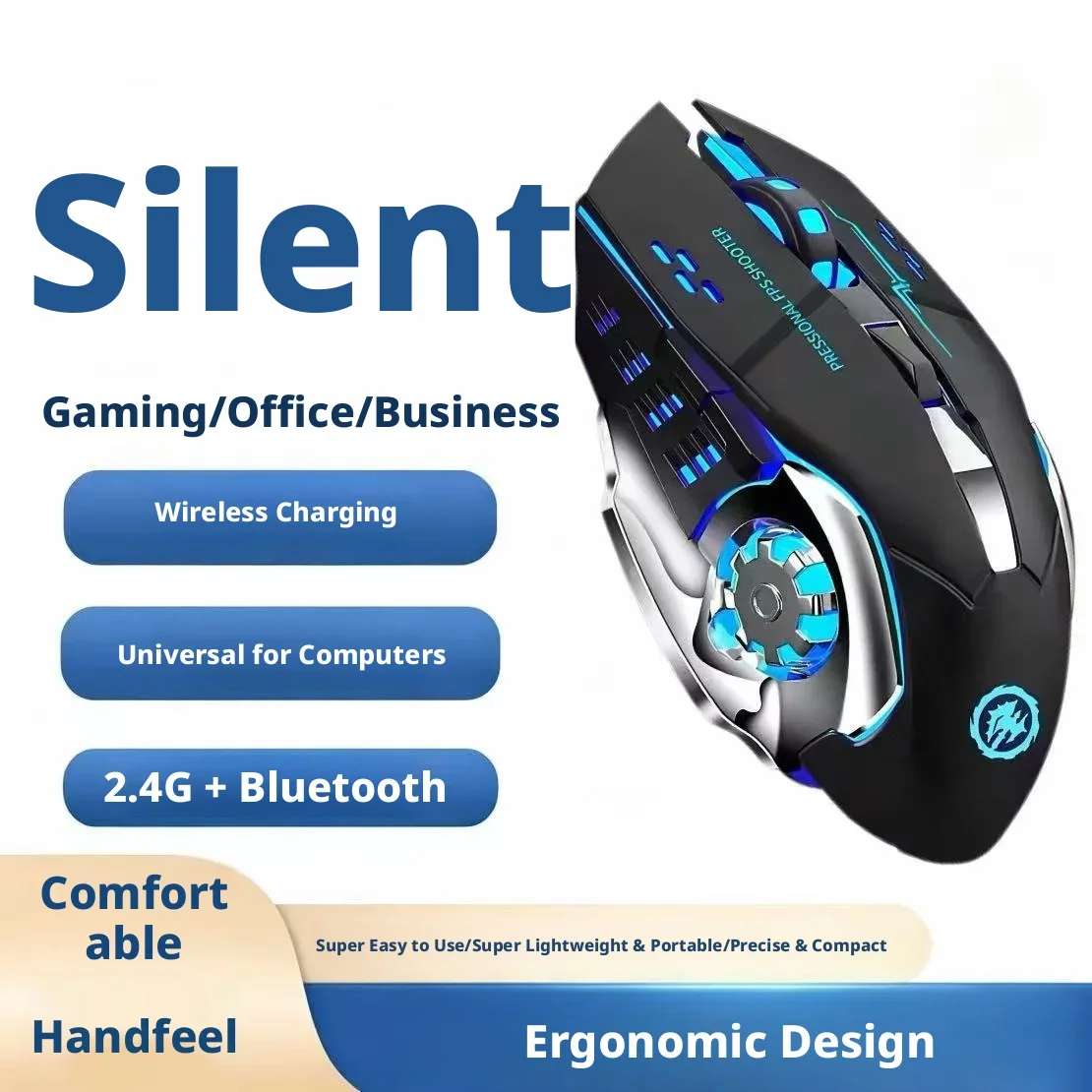 Wireless Wireless Gaming Mouse Bluetooth & 2.4G Silent Mute RGB Light Ergonomic Gamer Mice Compatible Desktop Laptop Office Gaming Use - Aliexpress Deal