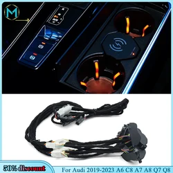 For Audi 2019-2023 A6 C8 A7 A8 Q7 Q8 Front Drink Holder Snap Multi-color Ambient Light 17-24 A4B9 A5
