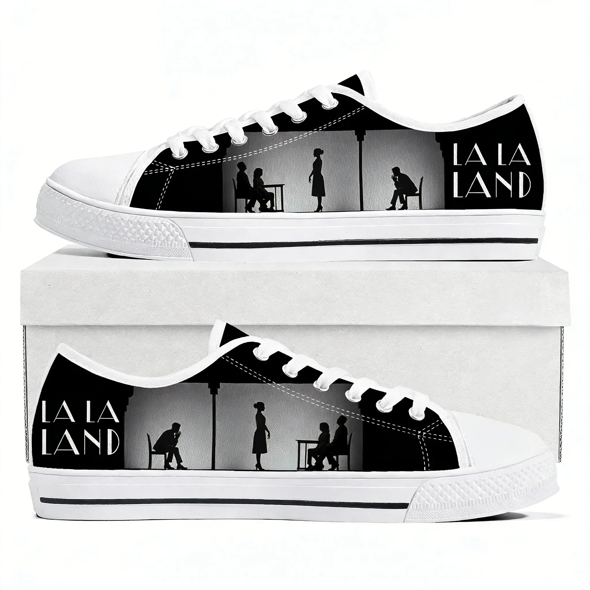 La La Land Low Top Sneakers Mens Womens Teenager Emma Stone Ryan Gosling Canvas Sneaker Couple Casual Shoes Custom Made DIY Shoe