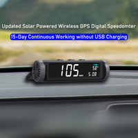 1x Car PC+ABS Black Wireless Solar Car HUD Head Up Display Digital GPS Speedometer Driving Car Accessories For Vehicles