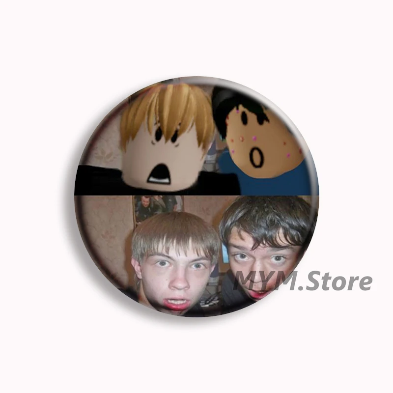 Artyom and Nikita Fanart Anime Button Pin Academy Maniacs Funny Meme Brooch Badge Bag Decor Fans Collect Friends Gifts