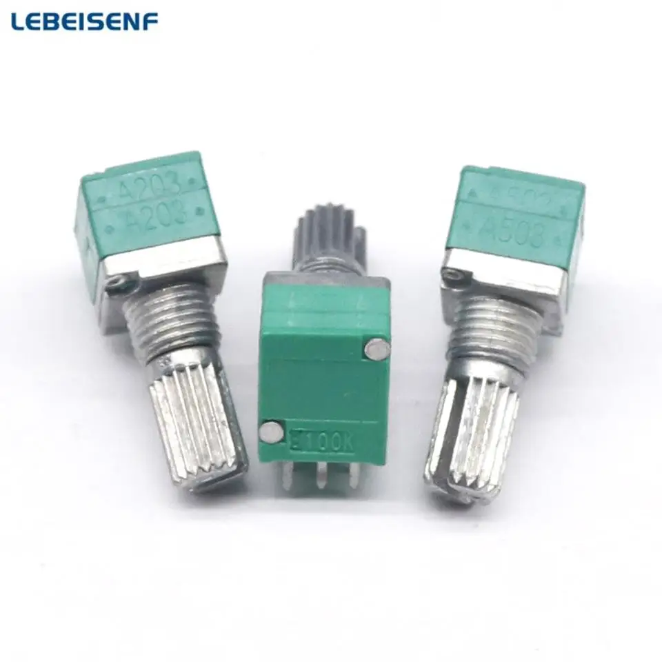 5pcs/lot Special audio amplifier high precision 10% double potentiometer RK097G A20K A50K A100K handle length 15MM flower axis