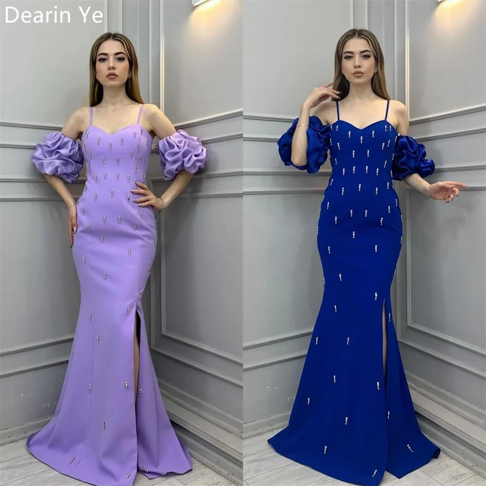 

Customized Saudi Arabia Formal Dress Dearin Spaghetti Strap A-line Floor Length Skirts Beading Bespoke Occasion Dresses Prom Eve