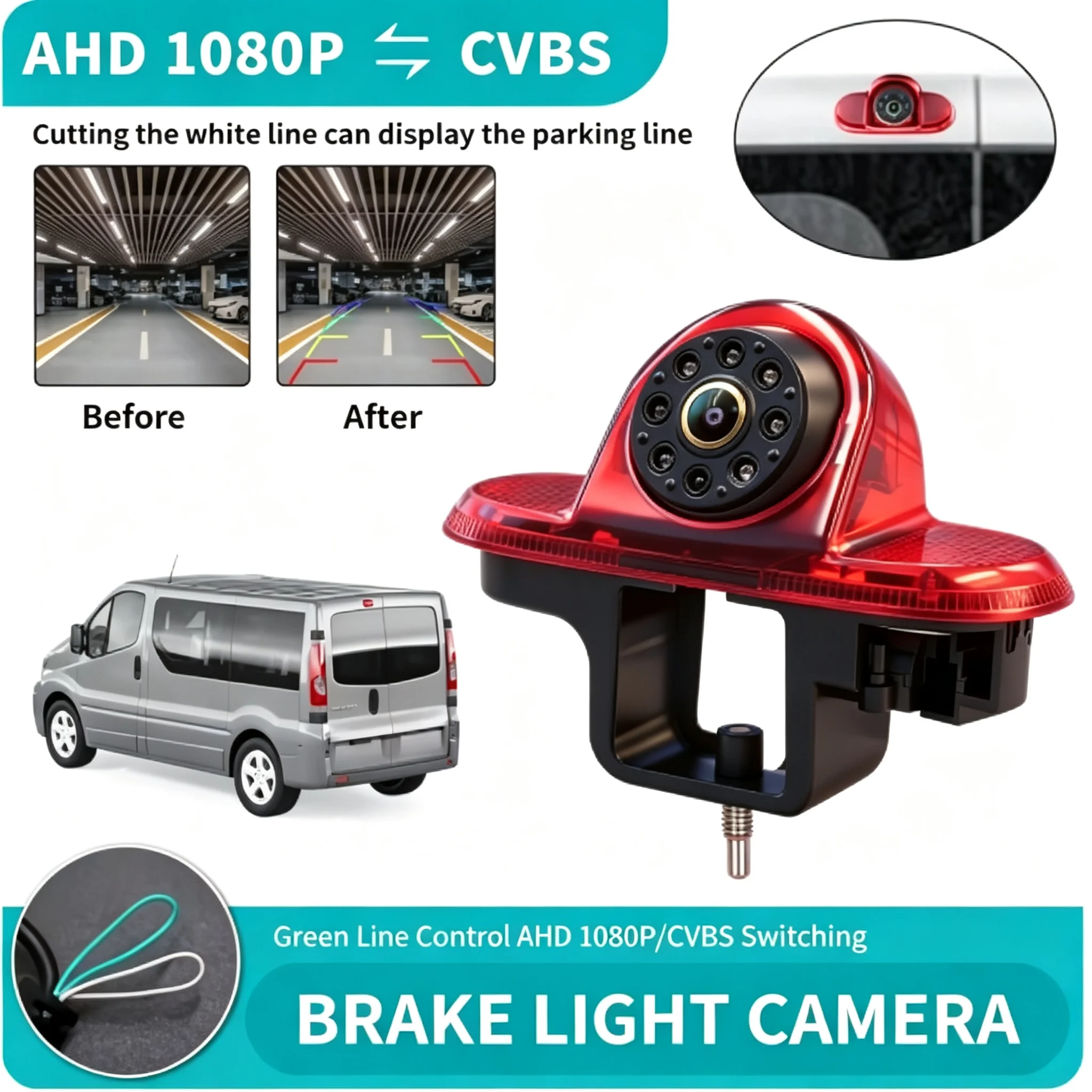 AHD 1080P Car Brake Light Rear View Camera For Opel Vivaro Surf Concept Life Combo Vauxhall Renault Trafic Fiat Talento Nissan
