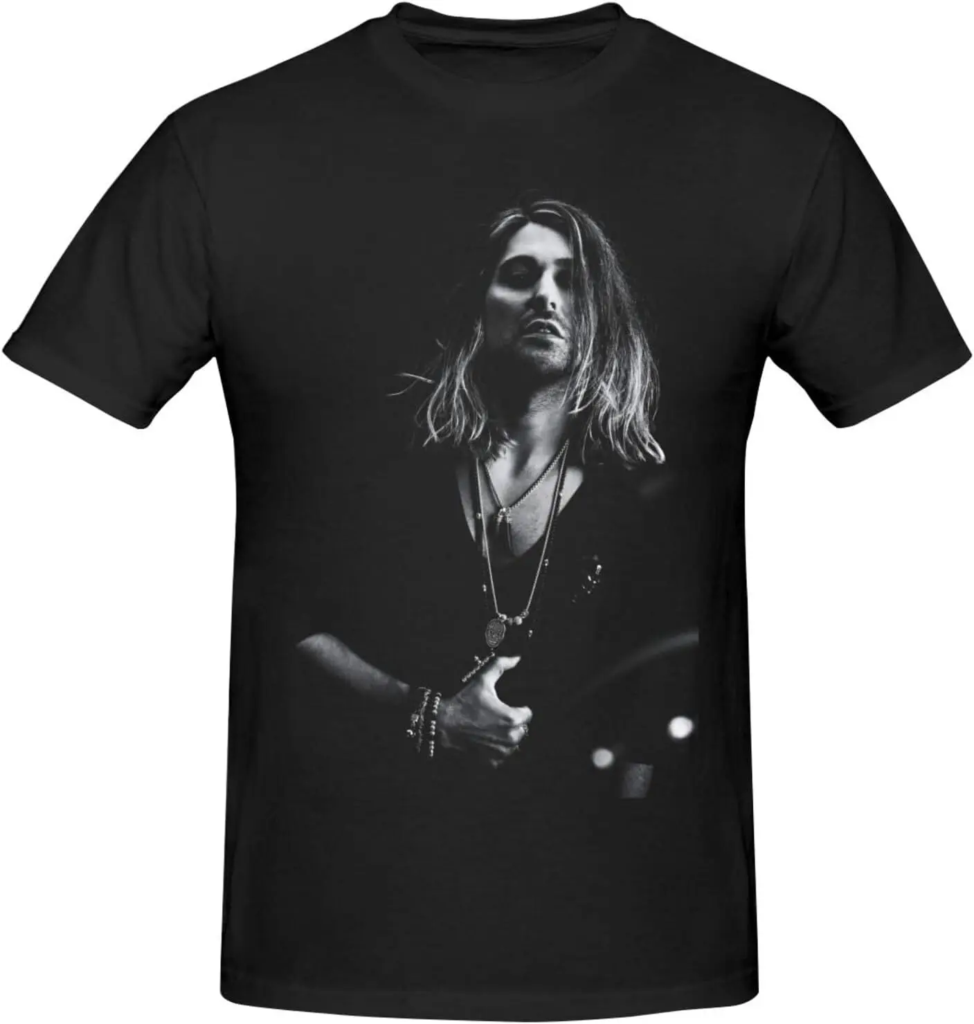 David Music Garrett Shirt for Man Fashion Soft Breathable Cotton Short Sleeve T-Shirts Classics Casual Crew Neck Tees Black