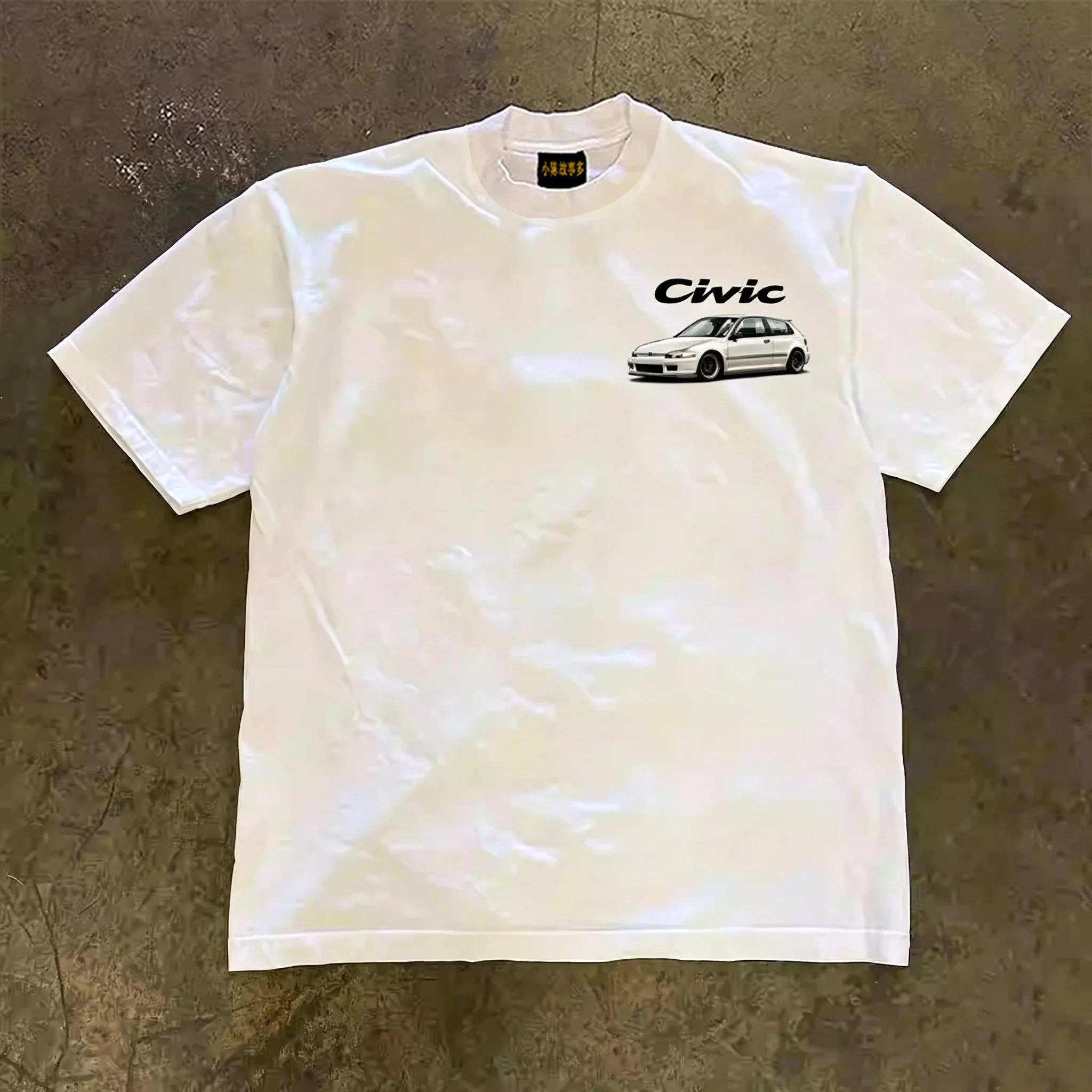 Pure Cotton Short Sleeve T-Shirt Double Thread Loose Fit Men's Style Breathable Summer Fashion Retro American Couple Tops