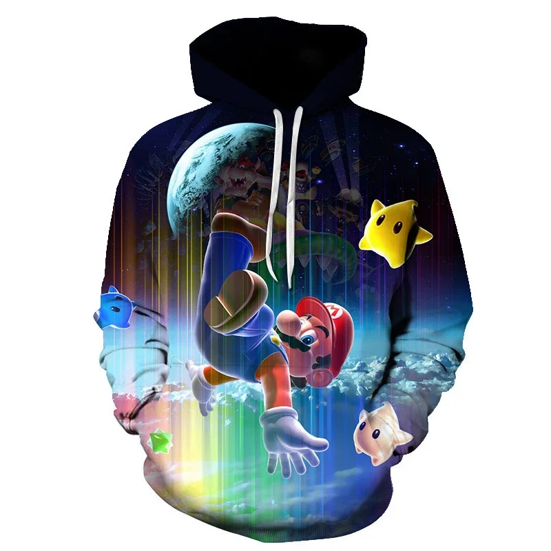 Super Marios Bros Cosplay Hoodies for Adult and Children Costume Bowser Yoshi Peach Luigi 3D Print Hooded Men Women Sweatshirt