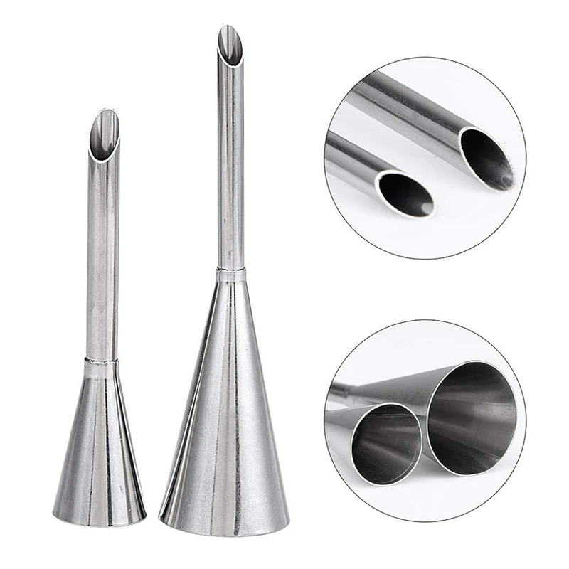 1/4Pcs Stainless Steel Puff Cream Nozzles Cake Icing Piping Tip DIY Donut Pastry Syringe Cupcake Desserts Baking Accessories