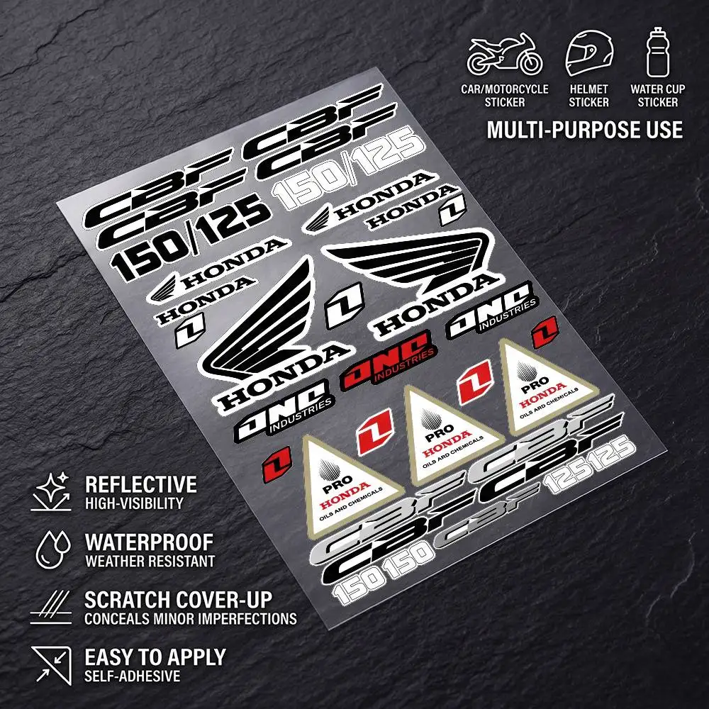 

FOR HONDA Universal Waterproof Reflective Decorative Decals Scratch Hide For Car Motorcycle Helmet Fridge