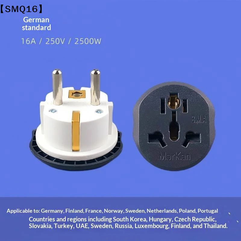 16A Universal EU Travel Adapter Euro Converter UK US AU To EU AC Power Socket Plug Travel Charger Adapter Converter 250V【SMQ】