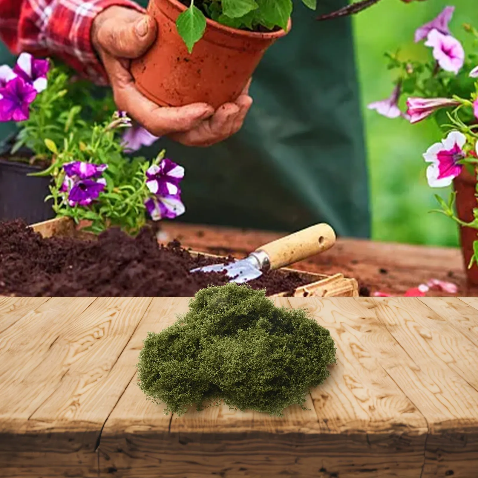 

Fake Green Plants Fake Moss For Patio For Garden Breathable High-quality Plastic Lightweight And Easy To Tear 15cm*12cm*5cm 30g