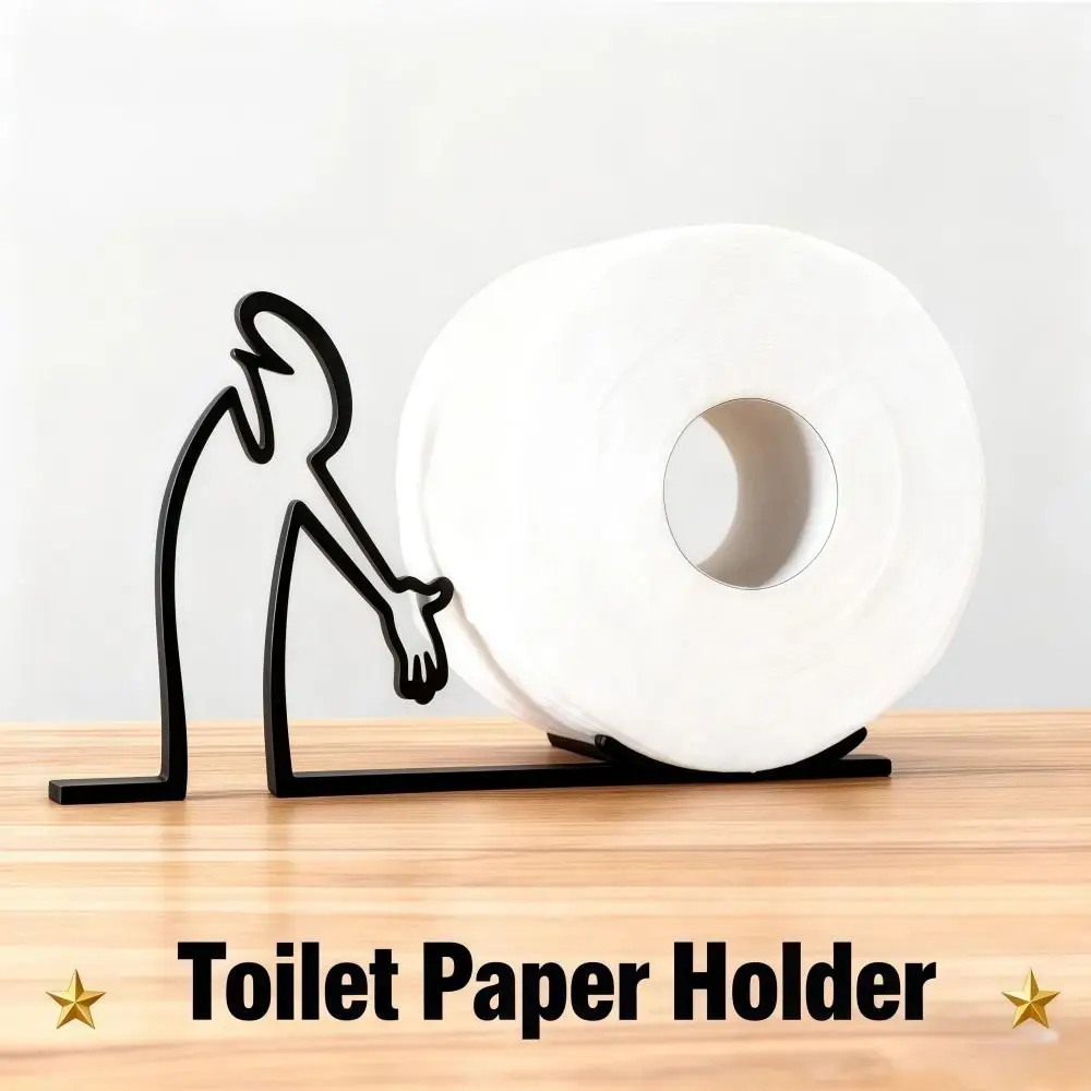 

Humorous Minimalist Roll Paper Holder Practical 3D Printing Toilet Paper Holder Rustproof Vertical Tissue Holder Home Decoration