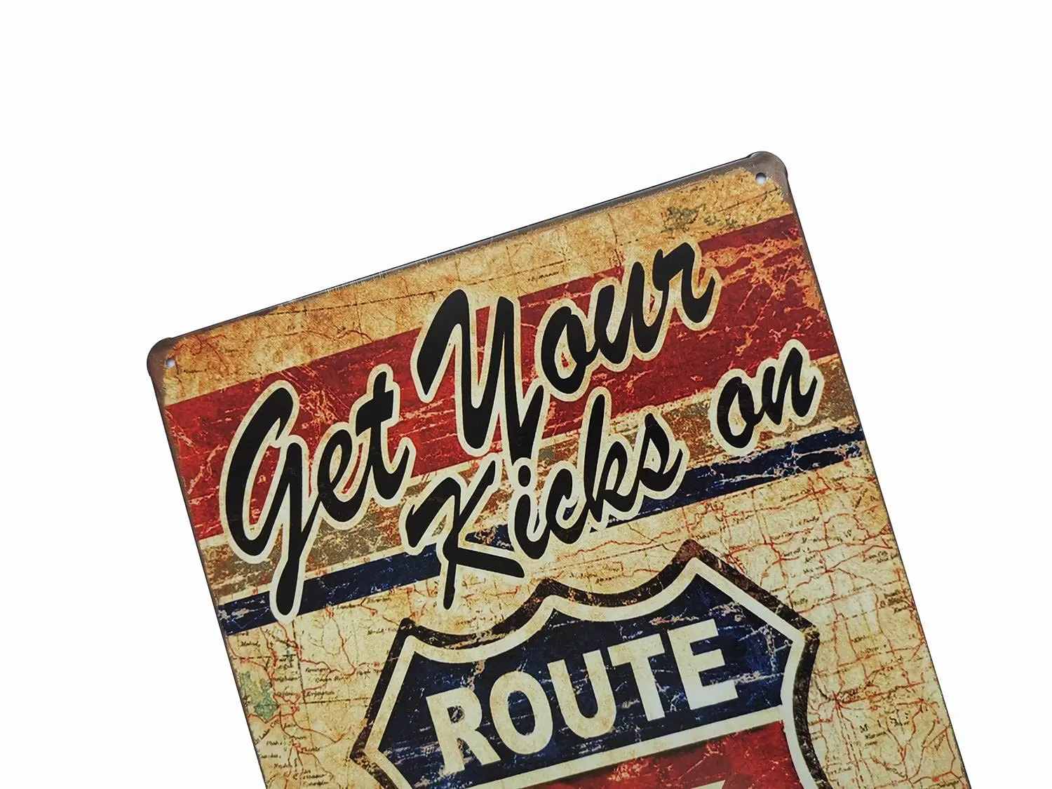 Get Your Kicks Route 66 Metal Retro Wall Plaque Decor Vintage Tin Sign 12 X 8