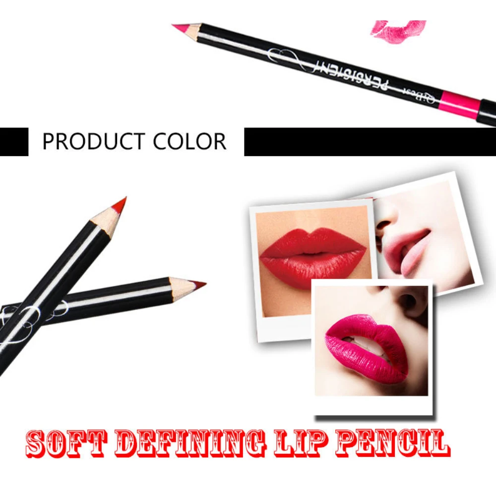 1/2/3BOXES Fashionable Precise Application Enhances Lip Shape 12-color Lip Product Qibest 12-color Lip Liner Must-have 12 Colors