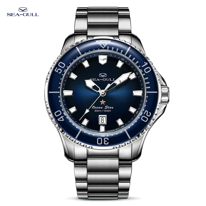 2023 Seagull reloj mecánico automático para hombre 300M resistencia al agua 316L acero inoxidable cristal de zafiro Ocean Star 1210