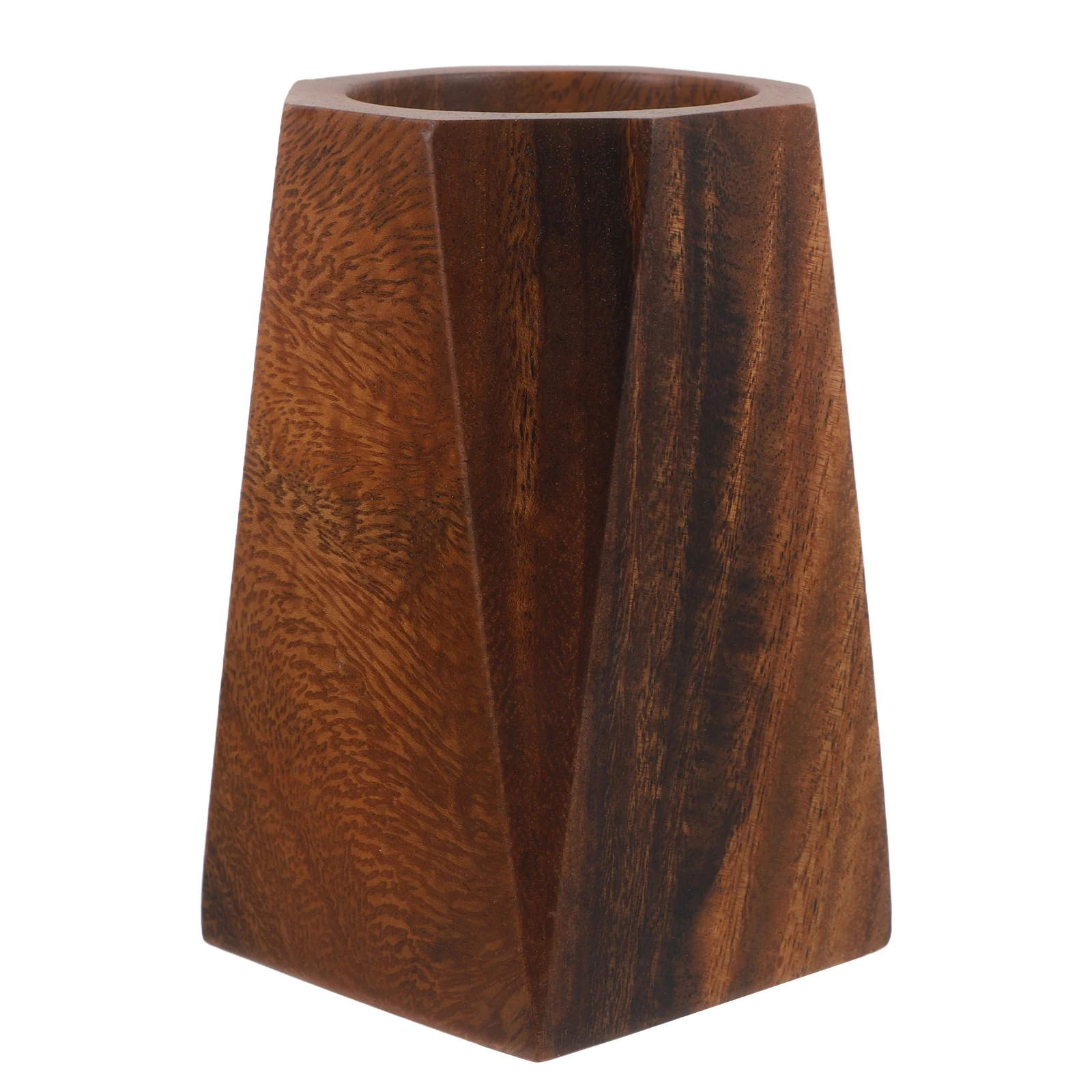 

Wooden Pen Holder Desk Organizer Cup Stationery Case Storage Box Office Supplies Large Capacity Black Walnut Smooth Finish