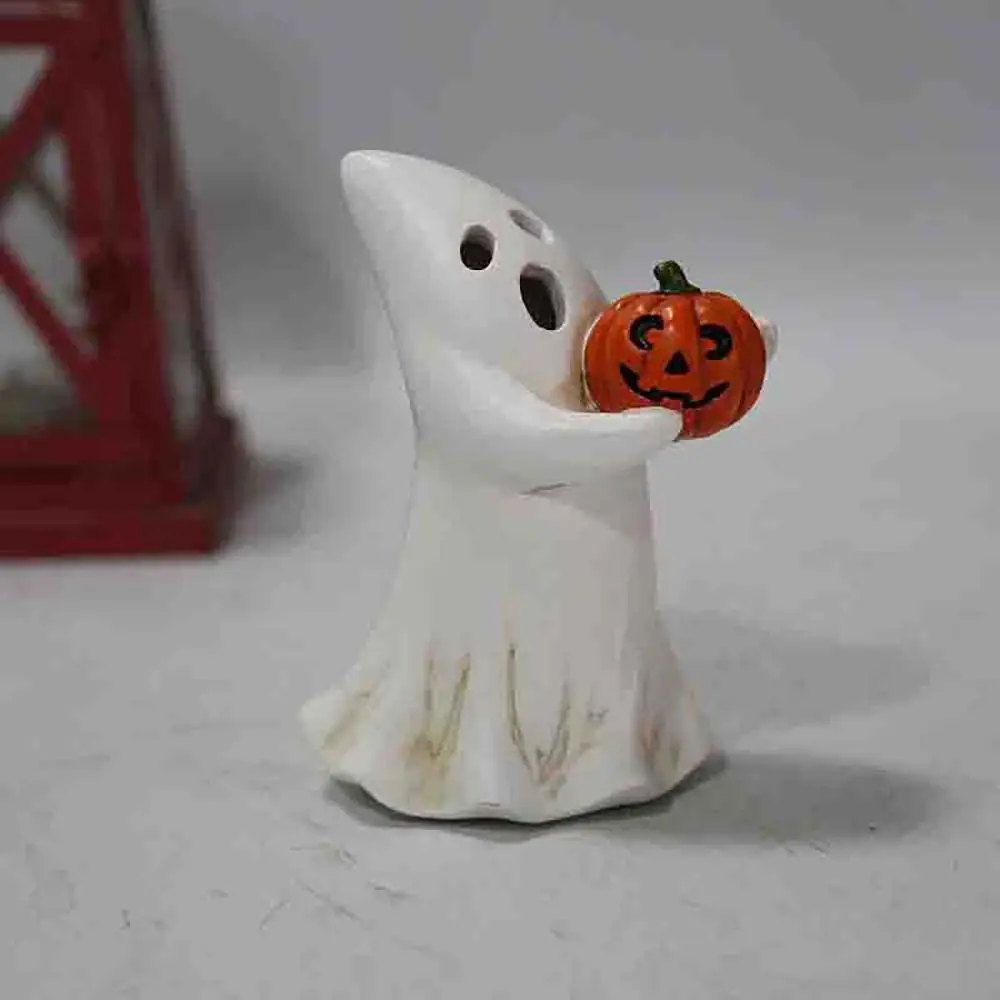 White Skull Head Home Decoration Ornaments Craft Sculpture Figurine Ghost Statue Desktop Decor Halloween Decoration