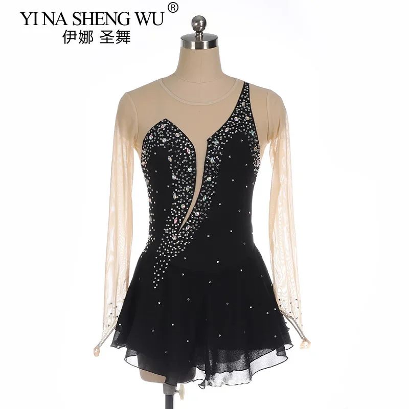 فساتين الباليه للأطفال والفتيات، تنانير ممارسة الرقص اللاتيني، فساتين التزلج على الجليد الاحترافية، مشدات ضيقة للجمباز #1