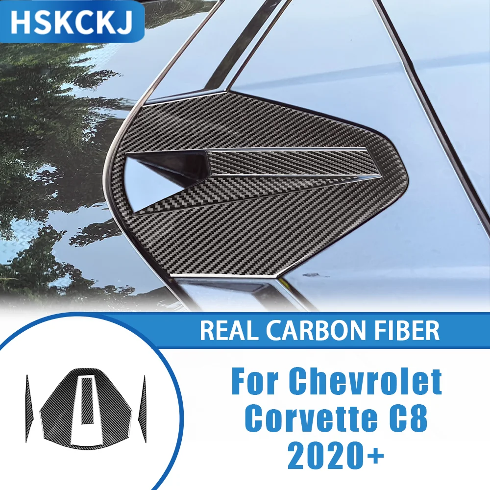 

For Chevrolet Corvette C8 2020+ Carbon Fiber Car Accessories Rear Roof Camare Panel Interior Cover Tirm Sticker Modification