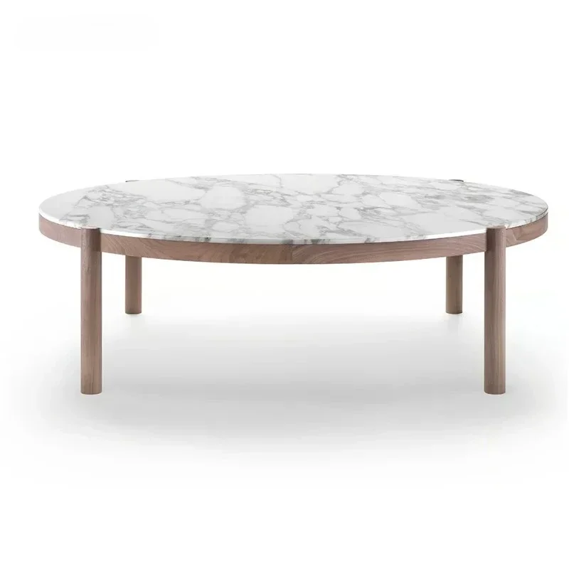 Nordic Modern Low Legged Circular Living Room Marble Coffee Table And Home Leisure Coffee Table Tea Table