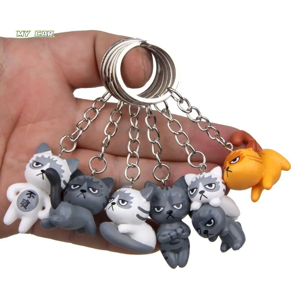 

Anime Keyrings Bag Pendant Kitten Key Chain PVC Random Cat Keyring Ins Cartoon Lucky Cat Keychain Couple Friend Family