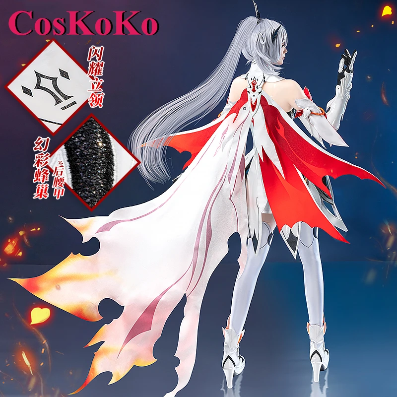 CosKoKo Kiana Kaslana Cosplay Anime Game Honkai Impact 3rd Costume Gorgeous Elegant Combat Dress Halloween Role Play Clothing