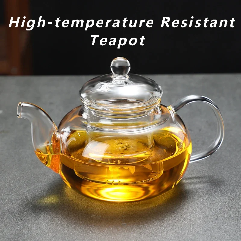 Teapot With Glass Infuser High Borosilicate Glass Teapot Heat Resistant Tea Pot Can be Used On Stovetop Kung Fu Teawear Kettle