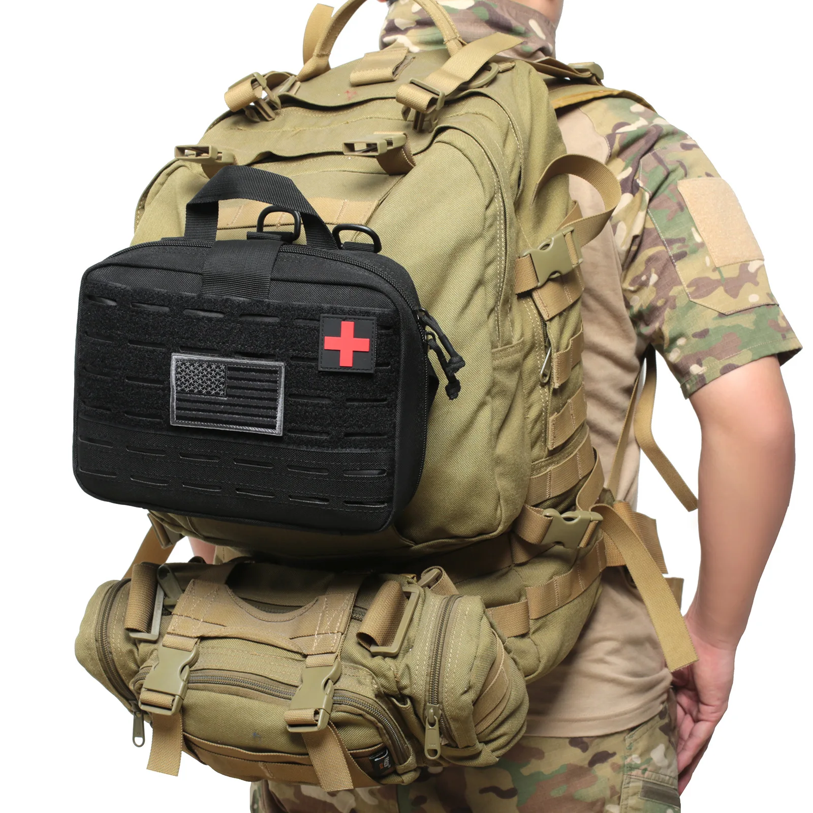 Tactical Molle Medical Pouch of Upgraded Size First Aid Pouch Large Capacity IFAK Pouch Molle EMT Pouch Hunting Accessory Bag