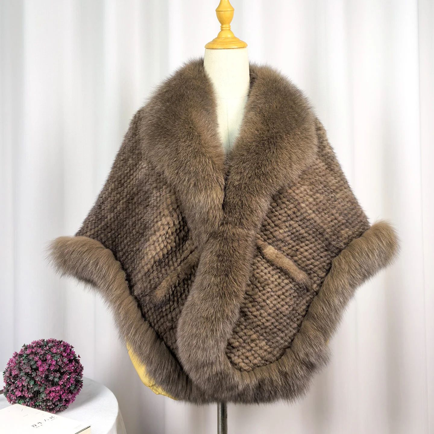 

Besfilin, большая шаль из натурального меха норки, лисы, осень-зима, толстый теплый женский плащ, пончо из натурального лисьего меха, роскошная шаль ручной работы