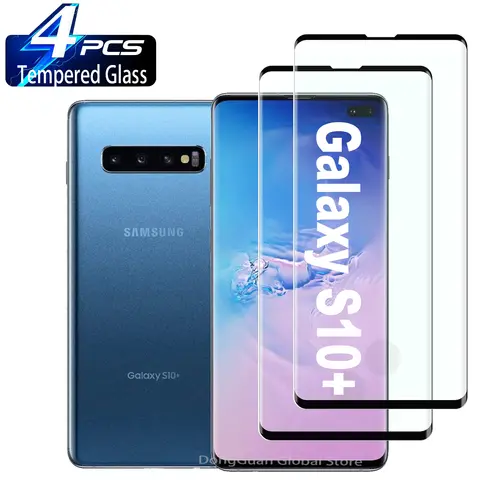 9H Tempered Glass Film For Samsung Galaxy S10 + Plus 2/4Pcs HD Curved Anti Scratch Screen Protector Glass