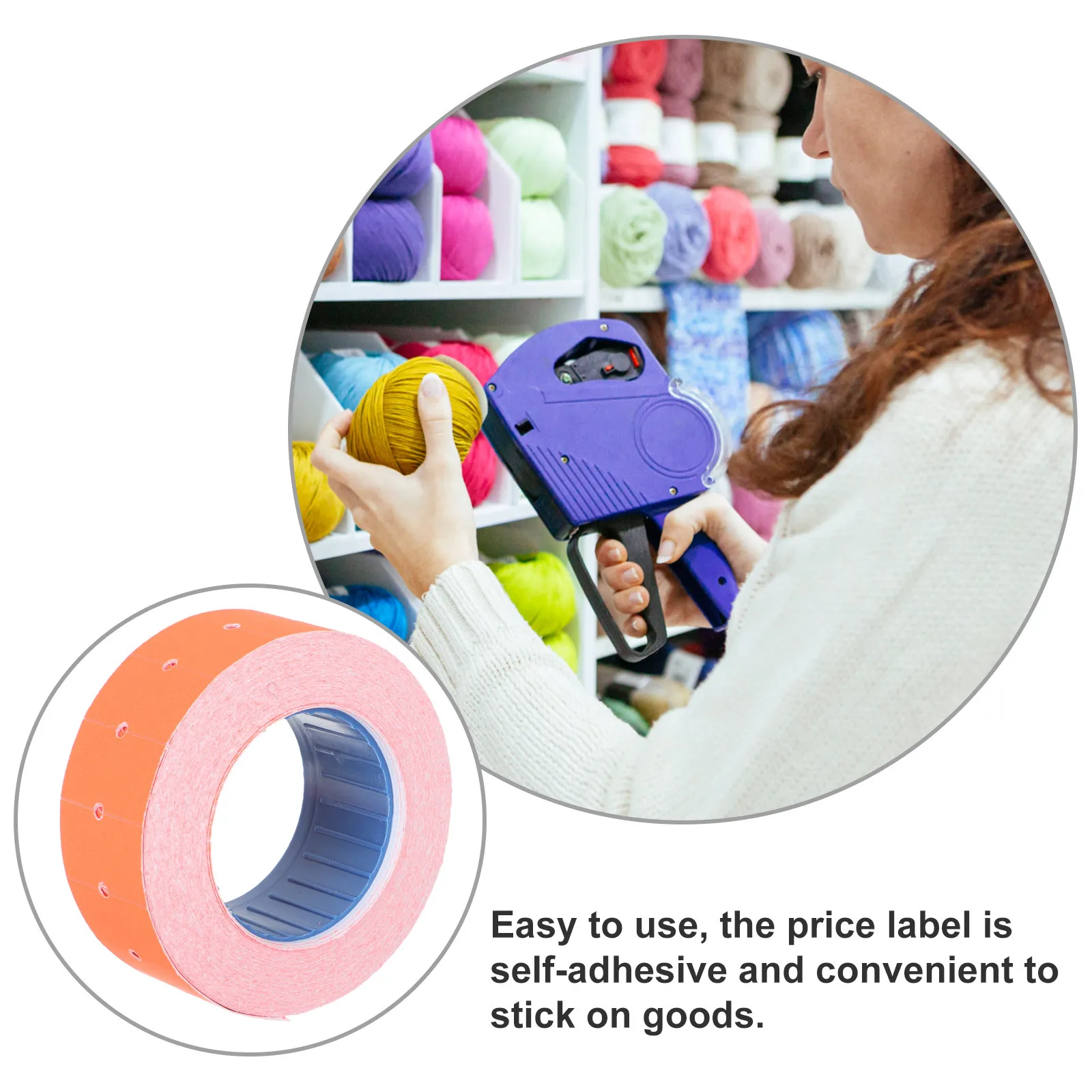 

1 Roll Self-Adhesive Price Tag Paper Clear Printing Fast Drying Smooth Output For Sale Tags Cost Label Sticker Market Supply