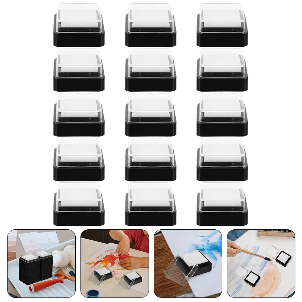 20pcs Blank Ink Pads Diy Color Painting Crafts Stamp Reusable Multi-Function Inkpad For Scrapbooking Fingerprint Art Durable