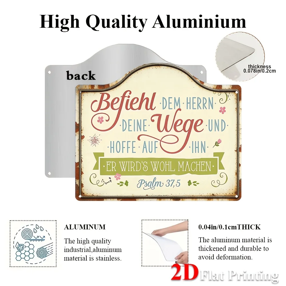 1pc, 2D Flat, Signs Metal Sheet Painting 