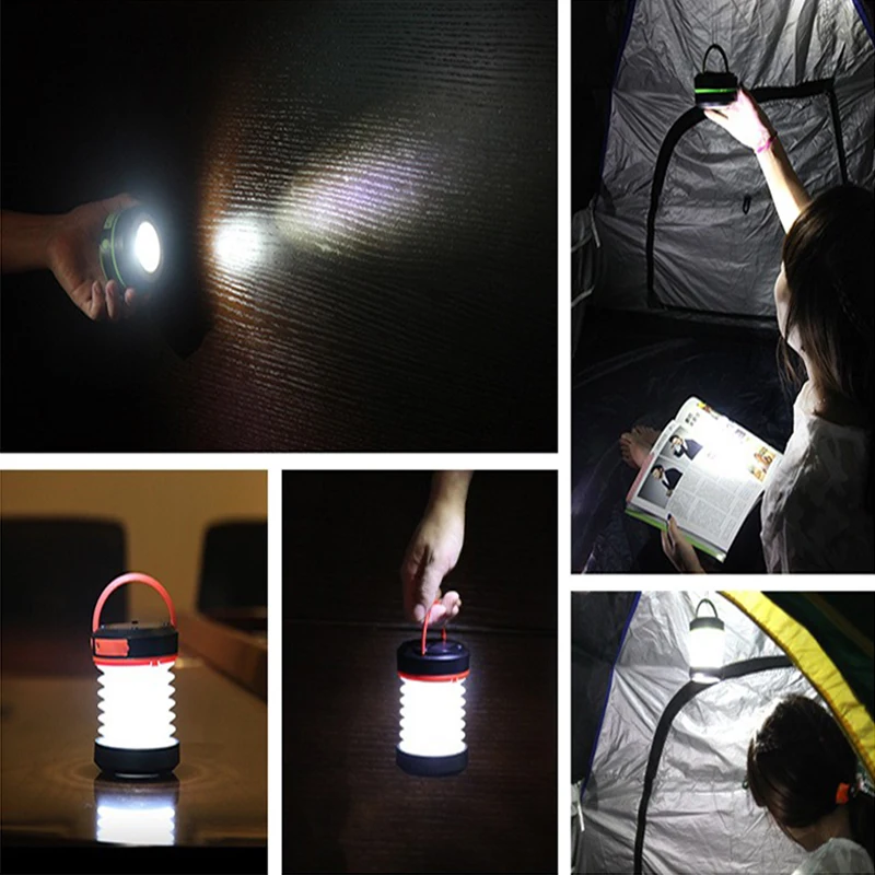 Camping Light Solar Rechargable Foldable Portable Lantern Power Bank Waterproof Flashlight Solar Lamp Camp Outdoor ﻿