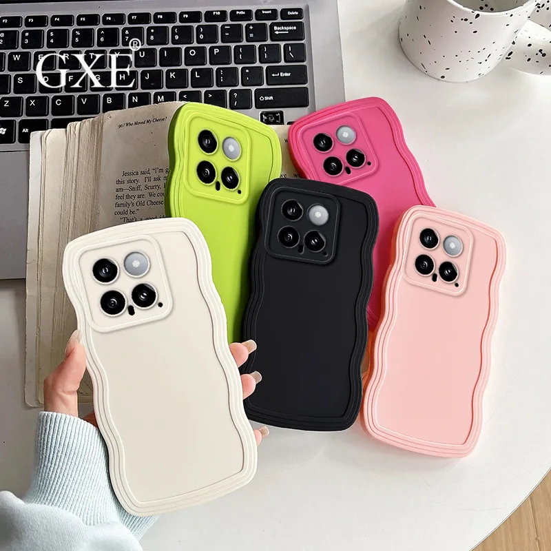 For Xiaomi 14 Pro Luxury Wave style Soft TPU Case For Xiaomi 14Pro 14 Full Protect Shockproof Silicone Protective Phone Shel