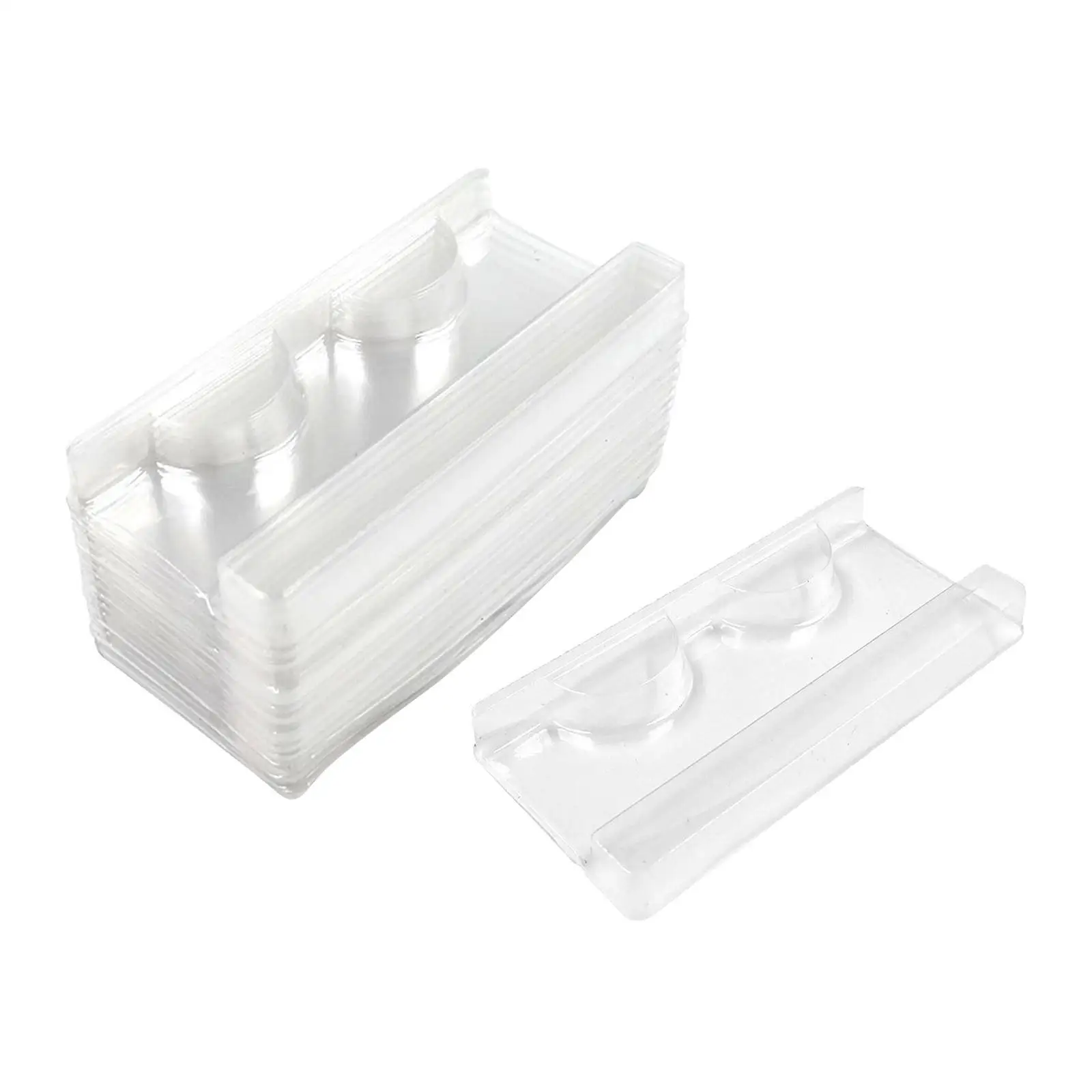 50Pcs Eyelash Trays Plastic Empty Makeup Beauty Salons Home Clear 2 Pair