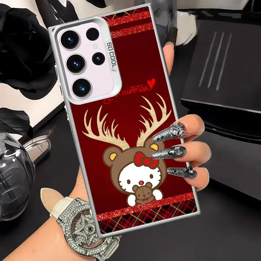 เคสโทรศัพท์มือถือสำหรับ Samsung Galaxy S24 FE S22 S25 Note 20 Ultra S23 S21 S20 Plus S23 Sanrio ลายคริสต์มาสกวางเรนเดียร์