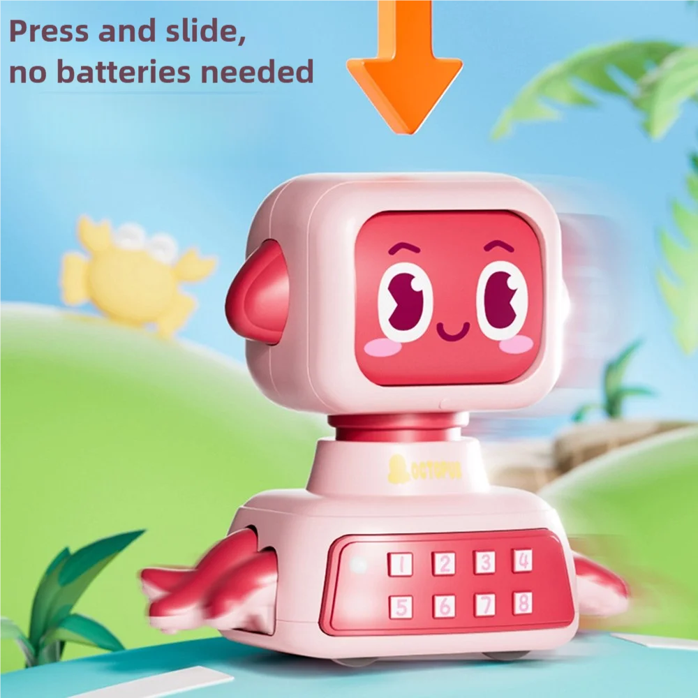 Kinderspielzeugauto, verschiebbare Trägheit, Auswurf, Presse, Auto, pädagogisches Geschenk, niedlicher Oktopus