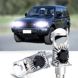 2Pcs LED Projector Headlight Bulbs For Mitsubishi Pajero Montero Shogun V20 NH NJ NK NL 1991-1999 High Low Beam Projector Len