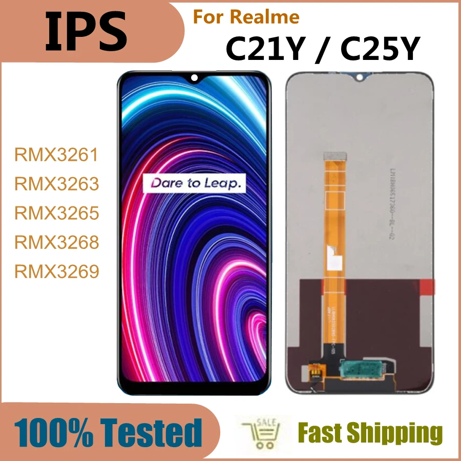 

6.5" IPS For Realme C21Y RMX3261 LCD Display Touch Screen Digitizer Assembly For Realme C25Y LCD RMX3265 RMX3268 RMX3269