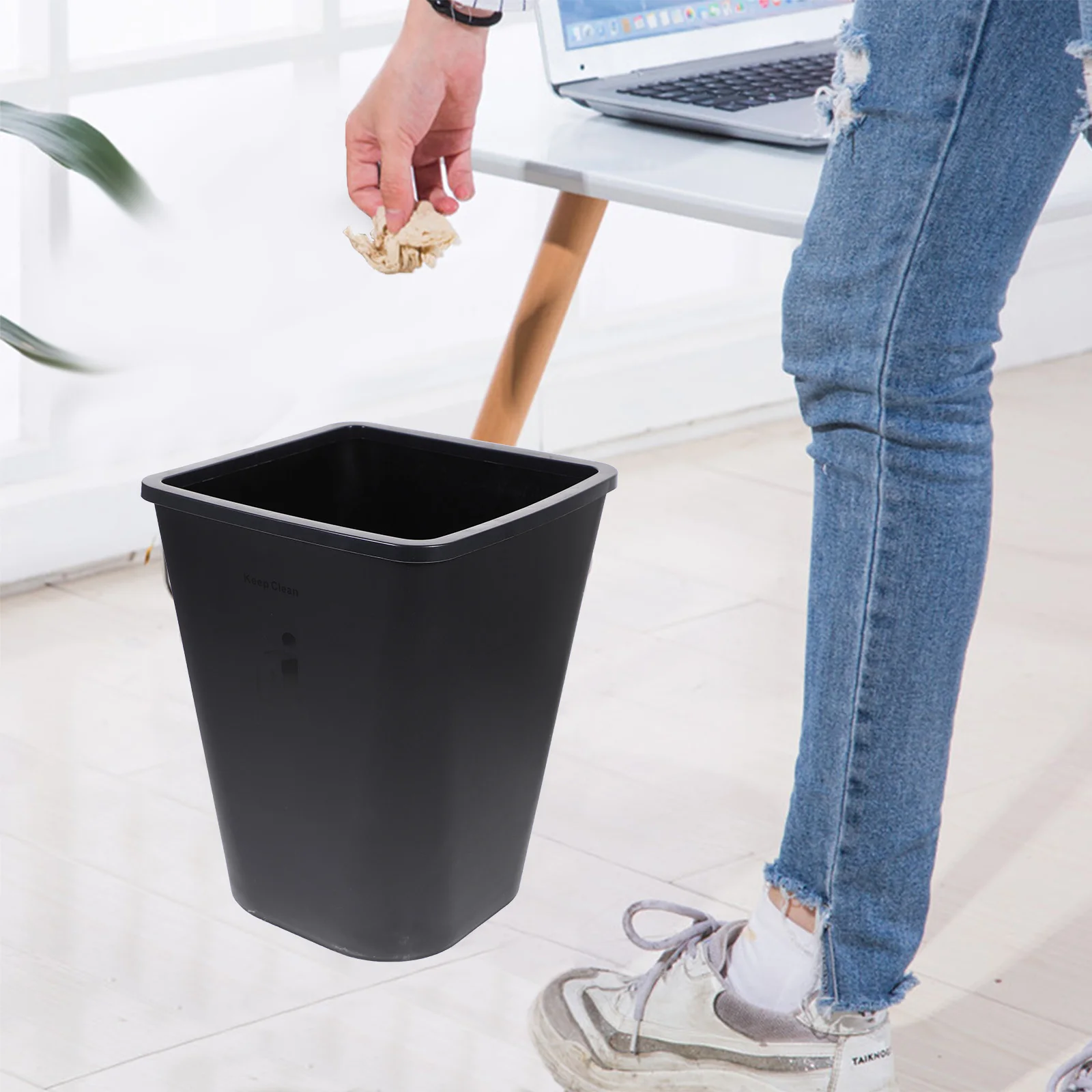 

1pcs Square Trash Can Premium Plastic Desktop Garbage Bin For Home Office Kitchen Bathroom Multi-Function Waste Container