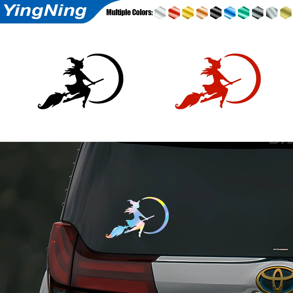 

The Witch Car Reflective Interesting Auto Stickers Car Creative Fashion Decals Stickers For Auto Bumper Warning Sign Accessories